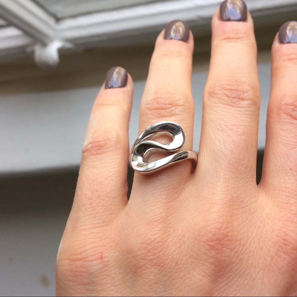 Silver twist ring